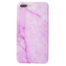 iPhone 7 Plus - TPU IMD Soft Full Case Printing Protective Cover Case - Pink Marble Pattern